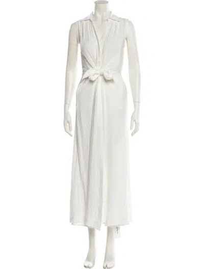 Pre-owned Brochu Walker V-neck Long Dress W/ Tags In White