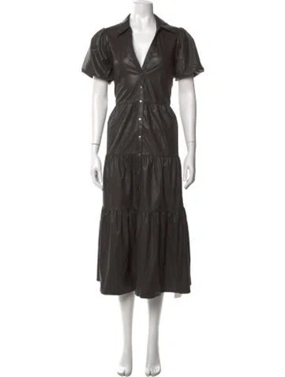 Pre-owned Brochu Walker V-neck Midi Length Dress In Multicolor