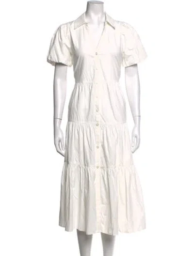 Pre-owned Brochu Walker V-neck Midi Length Dress In Neutrals
