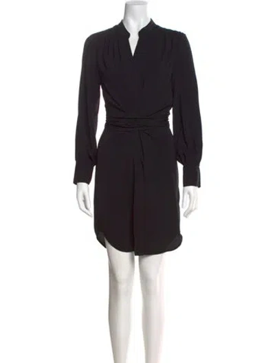 Pre-owned Brochu Walker V-neck Mini Dress In Black