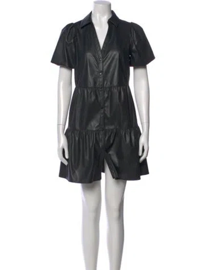 Pre-owned Brochu Walker V-neck Mini Dress In Black
