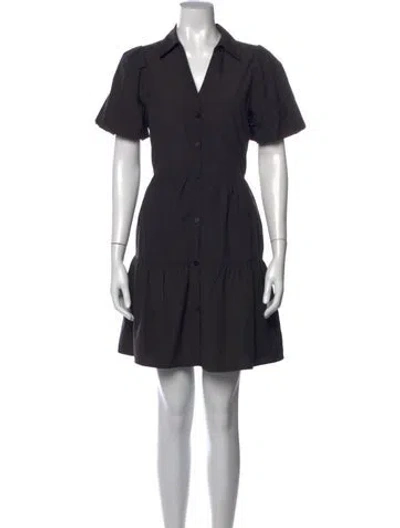 Pre-owned Brochu Walker V-neck Mini Dress In Black