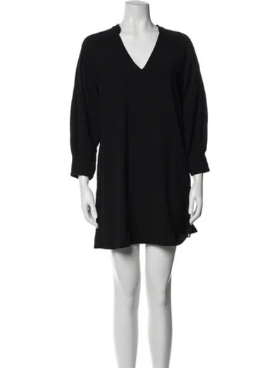 Pre-owned Brochu Walker V-neck Mini Dress In Black