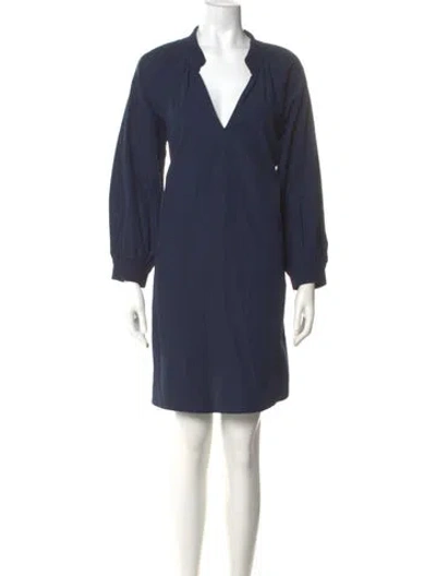 Pre-owned Brochu Walker V-neck Mini Dress In Blue