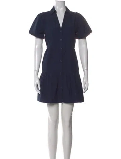 Pre-owned Brochu Walker V-neck Mini Dress In Blue