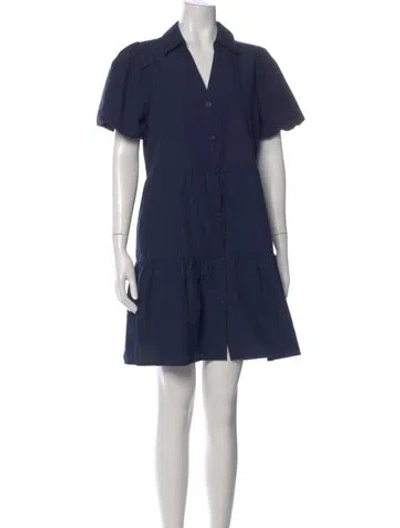 Pre-owned Brochu Walker V-neck Mini Dress In Blue