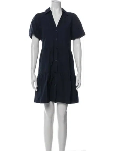 Pre-owned Brochu Walker V-neck Mini Dress In Blue