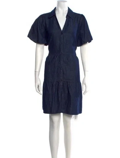 Pre-owned Brochu Walker V-neck Mini Dress In Blue