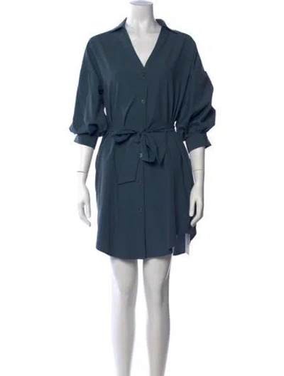 Pre-owned Brochu Walker V-neck Mini Dress In Blue