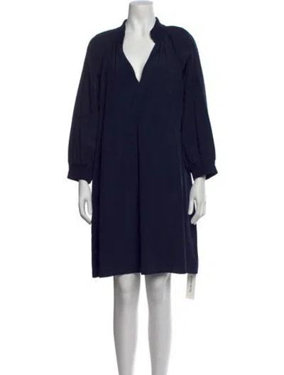 Pre-owned Brochu Walker V-neck Mini Dress In Blue