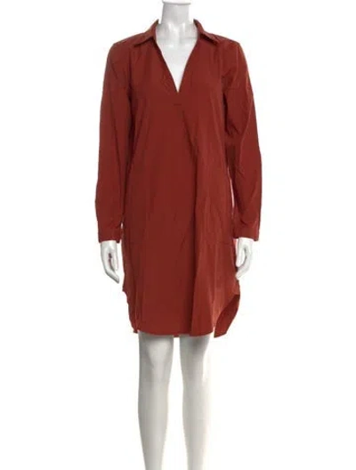Pre-owned Brochu Walker V-neck Mini Dress In Brown