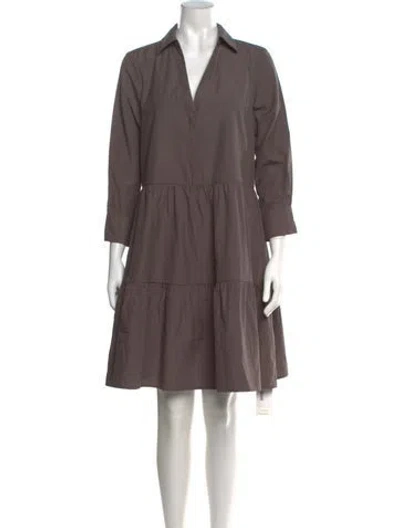 Pre-owned Brochu Walker V-neck Mini Dress In Brown