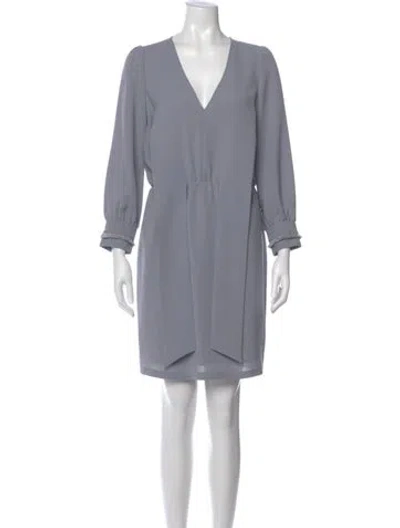Pre-owned Brochu Walker V-neck Mini Dress In Gray