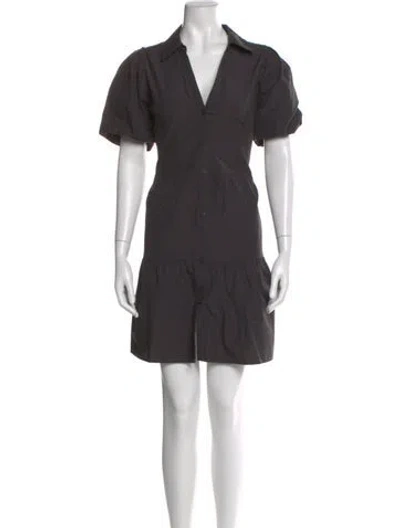 Pre-owned Brochu Walker V-neck Mini Dress In Gray