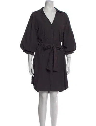 Pre-owned Brochu Walker V-neck Mini Dress In Gray