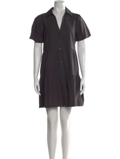 Pre-owned Brochu Walker V-neck Mini Dress In Gray