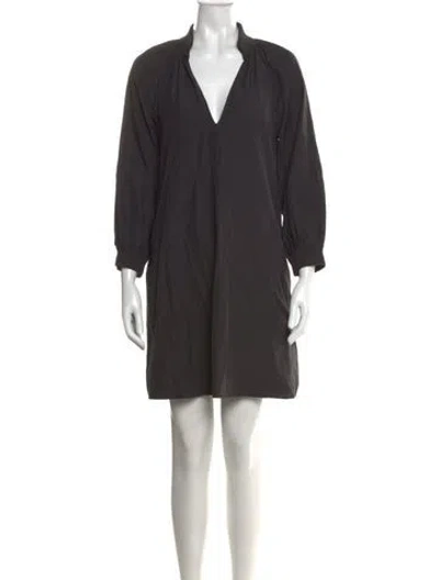 Pre-owned Brochu Walker V-neck Mini Dress In Gray