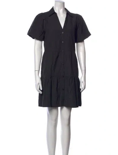 Pre-owned Brochu Walker V-neck Mini Dress In Gray