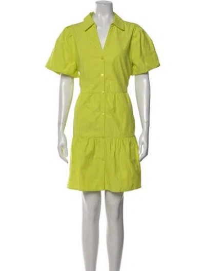 Pre-owned Brochu Walker V-neck Mini Dress In Green
