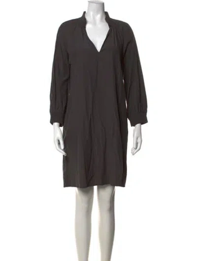 Pre-owned Brochu Walker V-neck Mini Dress In Grey