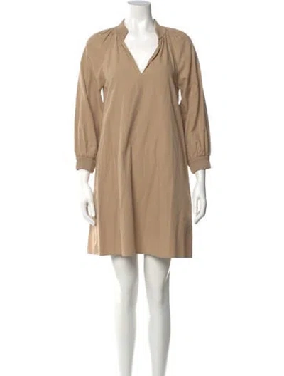 Pre-owned Brochu Walker V-neck Mini Dress In Neutral