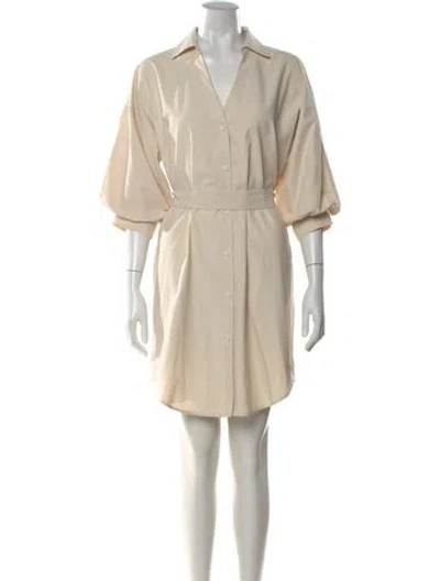 Pre-owned Brochu Walker V-neck Mini Dress In Neutral