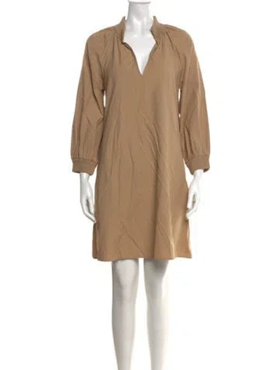 Pre-owned Brochu Walker V-neck Mini Dress In Neutral