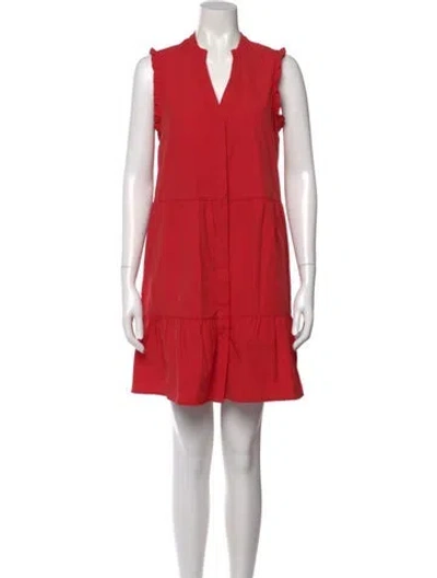 Pre-owned Brochu Walker V-neck Mini Dress In Red