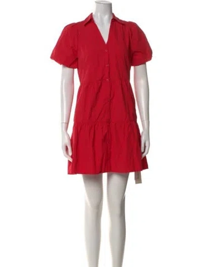 Pre-owned Brochu Walker V-neck Mini Dress In Red