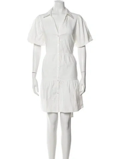 Pre-owned Brochu Walker V-neck Mini Dress In White