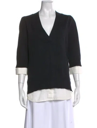 Pre-owned Brochu Walker V-neck Sweater In Black