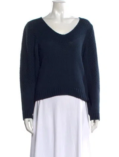 Pre-owned Brochu Walker V-neck Sweater In Blue