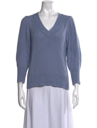 Pre-owned Brochu Walker V-neck Sweater In Blue