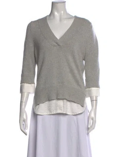 Pre-owned Brochu Walker V-neck Sweater In Gray