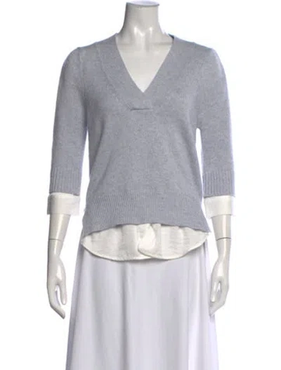 Pre-owned Brochu Walker V-neck Sweater In Gray