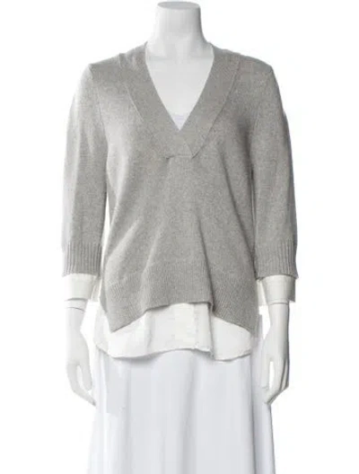 Pre-owned Brochu Walker V-neck Sweater In Neutral
