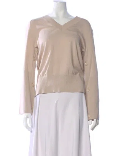 Pre-owned Brochu Walker V-neck Sweater In Neutral