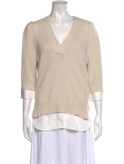 Pre-owned Brochu Walker V-neck Sweater In Neutral
