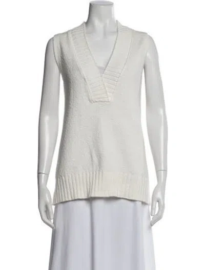 Pre-owned Brochu Walker V-neck Sweater In Neutral