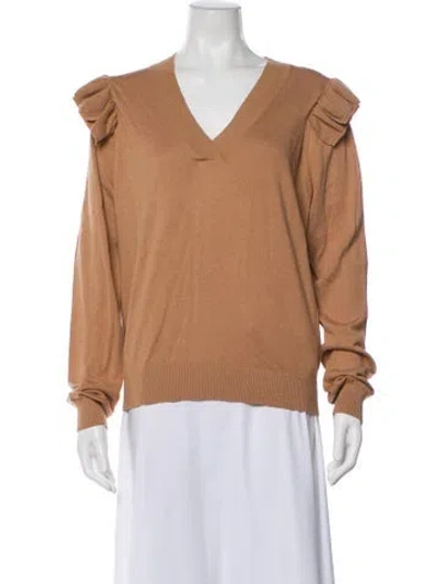 Pre-owned Brochu Walker V-neck Sweater In Neutral