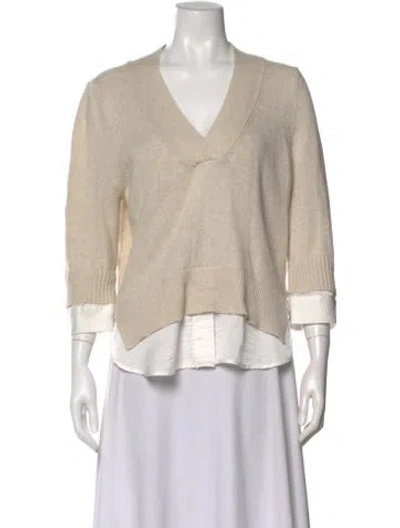 Pre-owned Brochu Walker V-neck Sweater In Neutral