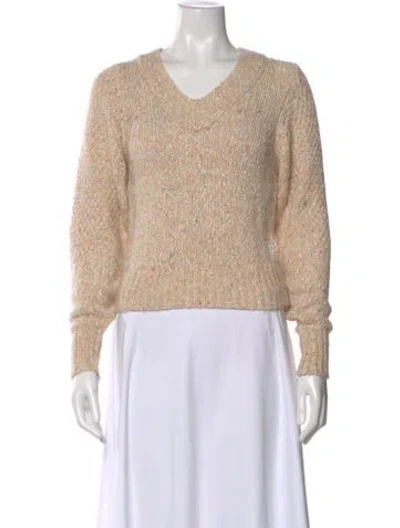 Pre-owned Brochu Walker V-neck Sweater In Neutrals