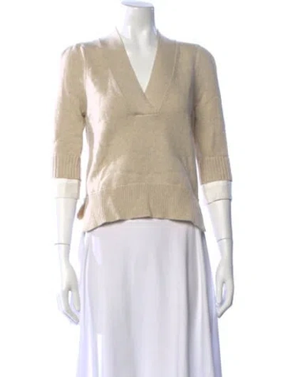 Pre-owned Brochu Walker V-neck Sweater In Neutrals