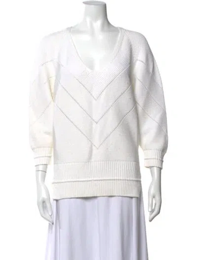 Pre-owned Brochu Walker V-neck Sweater In Neutrals