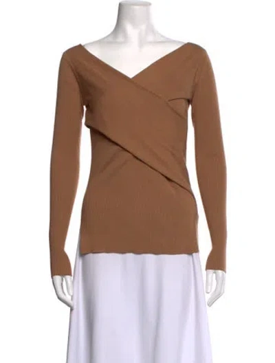 Pre-owned Brochu Walker V-neck Sweater In Neutrals