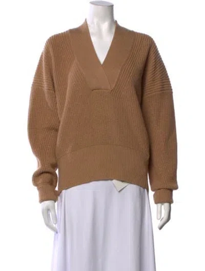 Pre-owned Brochu Walker V-neck Sweater In Neutrals