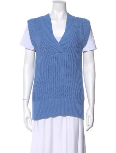 Pre-owned Brochu Walker V-neck Sweater W/ Tags In Blue