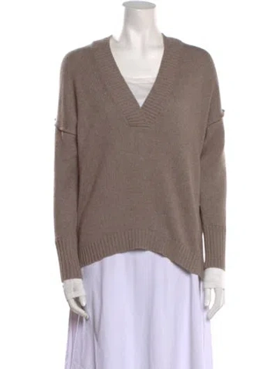 Pre-owned Brochu Walker V-neck Sweater W/ Tags In Brown