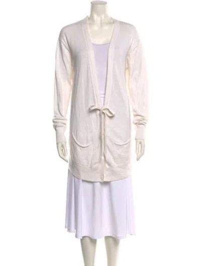 Pre-owned Brochu Walker V-neck Sweater In White