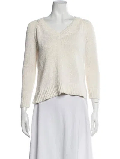 Pre-owned Brochu Walker V-neck Sweater In White